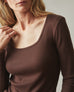 Women's Luxe Rib Square Neck Long Sleeve - Chicory Coffee